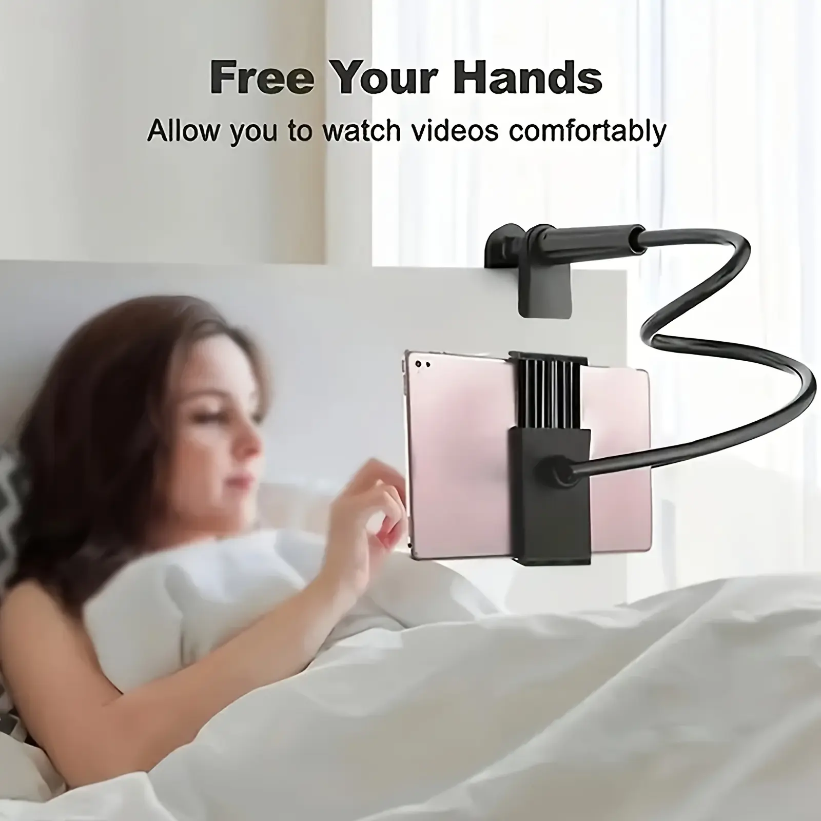 360 ° Spiral Base Tablet Stand - Adjustable Phone Holder for Bedside/Desk (Lazy-Friendly Design) - Sturdy Multi-Angle Support for Watching and Charging Smartphones/Tablets
