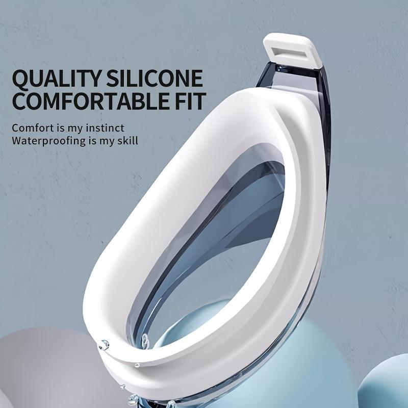 1 Pair of Professional HD Anti-Fog Waterproof Swimming Goggles for Men & Women - Comfortable, Replaceable Nose Bridge, White Frame with Clear Vision - Ideal for Swimming