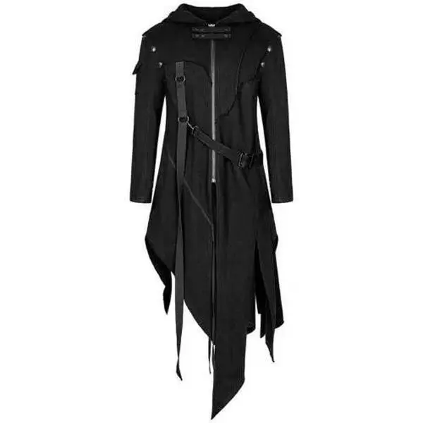 Punk Style Men's Hooded Jacket Black