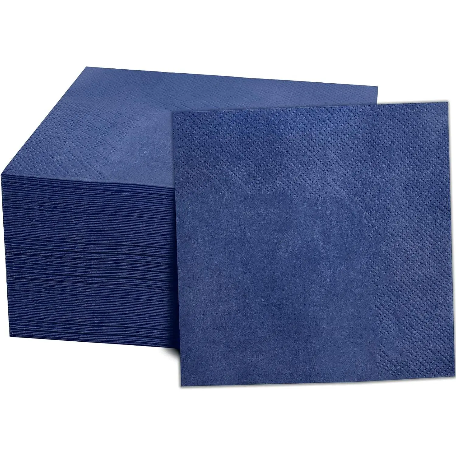 100-Count 2-Ply Blue  Napkins - Navy Blue Napkins Disposable  - 5" x 5" Blue Paper Napkins for July 4th Party,Bar,Weddings,Birthday,Hanukkah,Father's Day