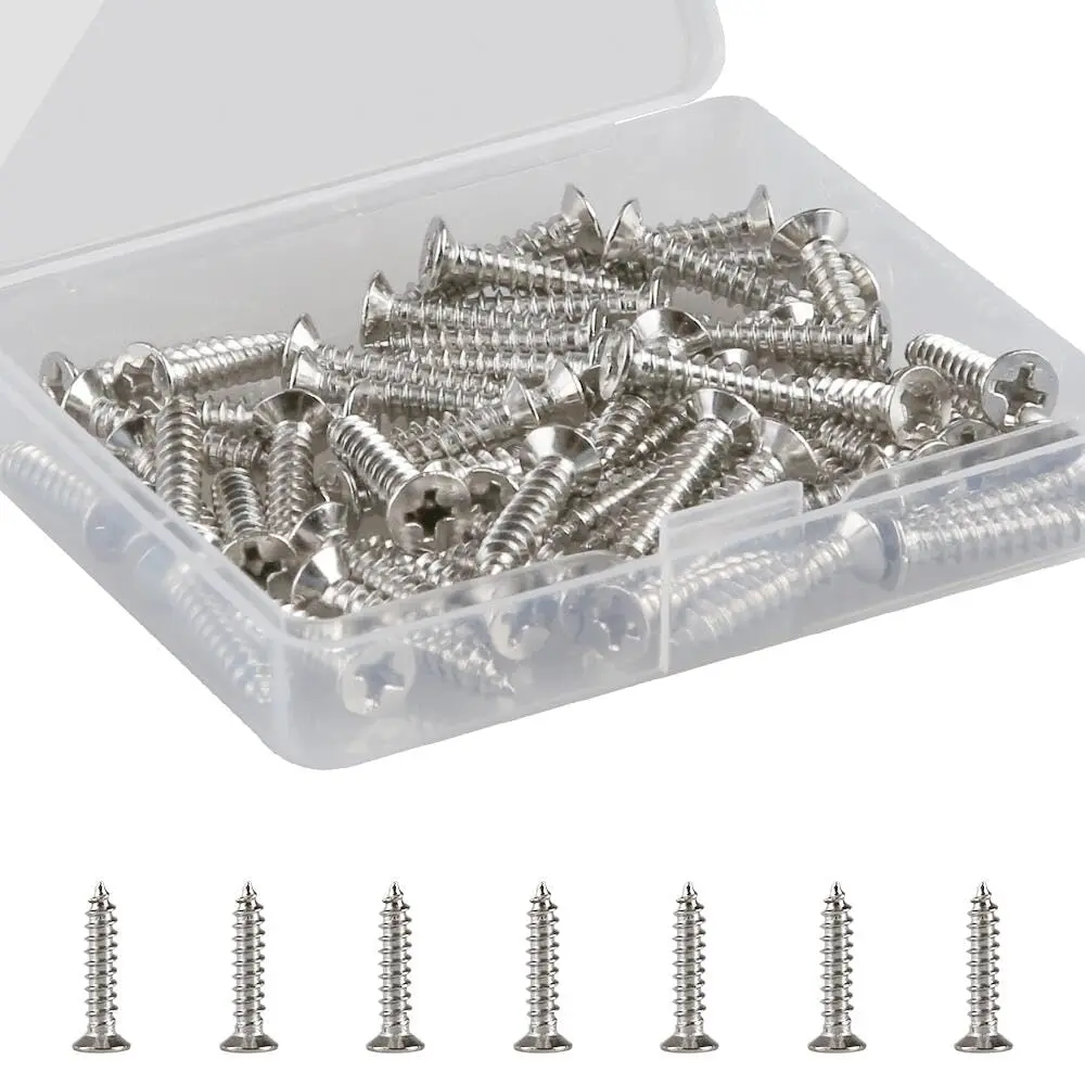 Self-Tapping Screws Stainless Steel Flathead Screws(M4*20 50 count) |  Flat  Tapping  Screw Set  Set  Work for Wall Plates
