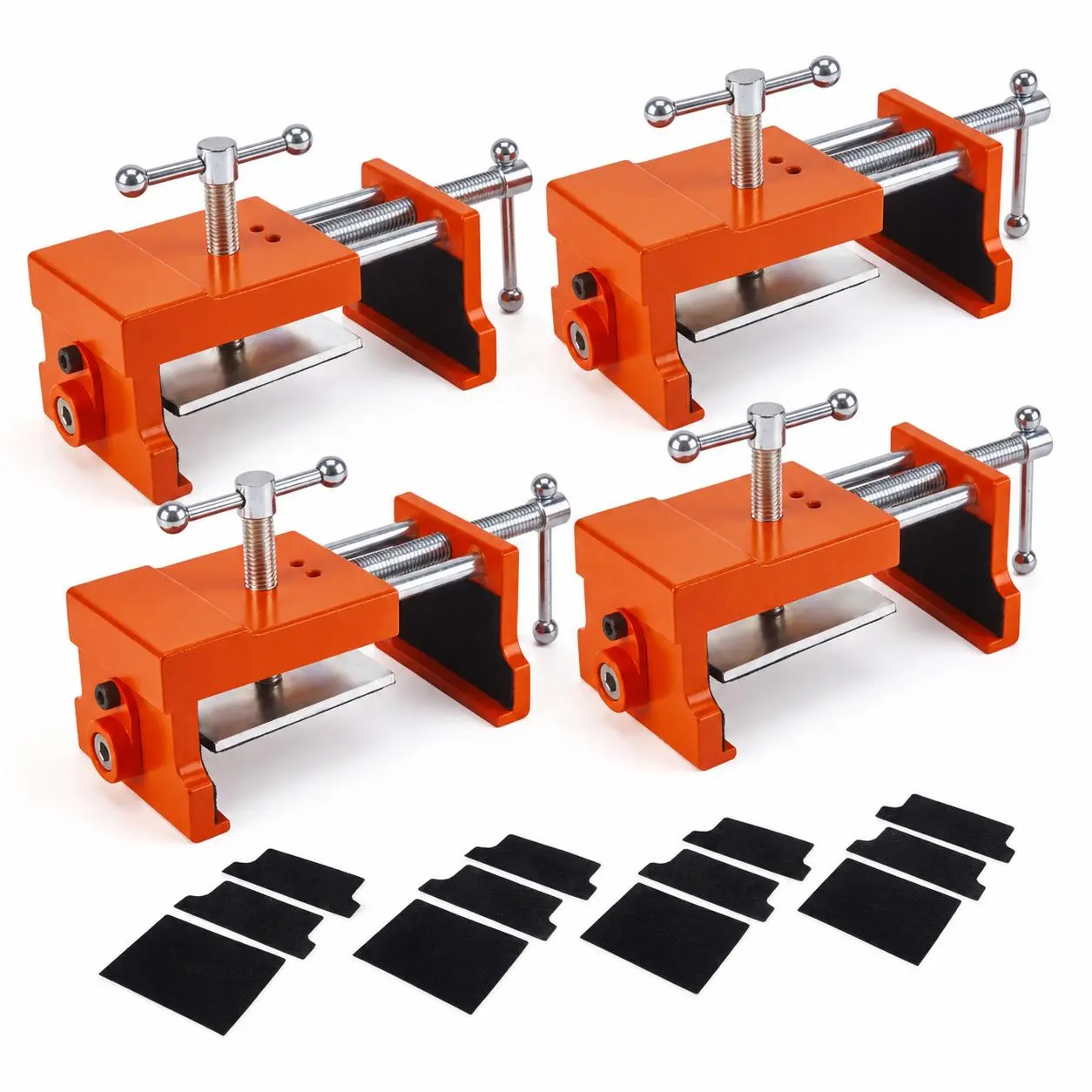 2-Piece Professional Adjustable Cabinet Installation Clamp Set - Heavy Duty Aluminum & Steel Frame Alignment Jig with EVA Pads, Precision Drill Guides for Woodworking & Cabinet Assembly, Sohochic, Adjustable Clamp