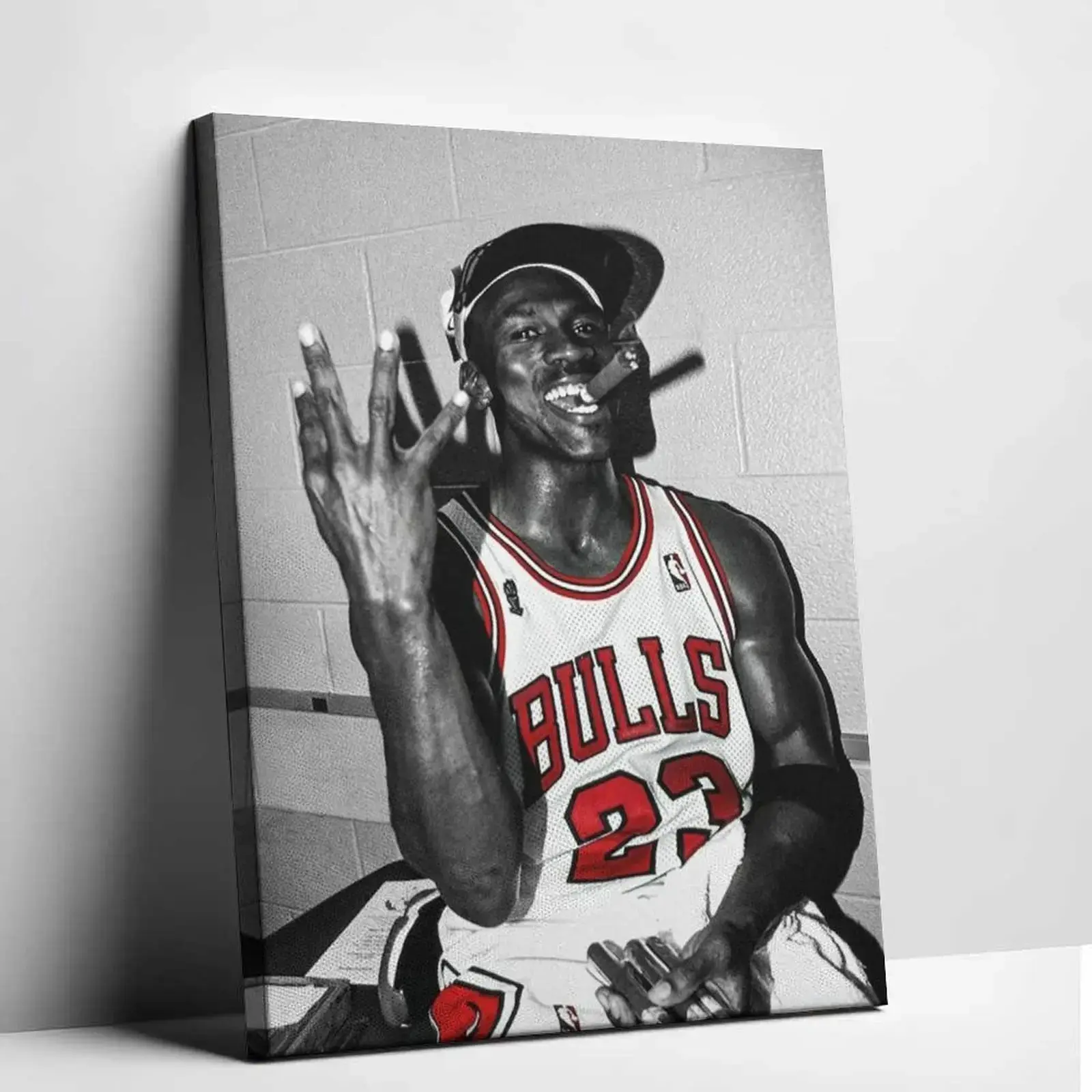 Michael Jordan Basketball Poster Wall Art - Brightening, Fade-Resistant, Hangable Sports Print with Bars, Solid Wood Frame, Waterproof Design - Motivational Bedroom Decor Gift for Basketball Fans, Decorative, Room Decorations