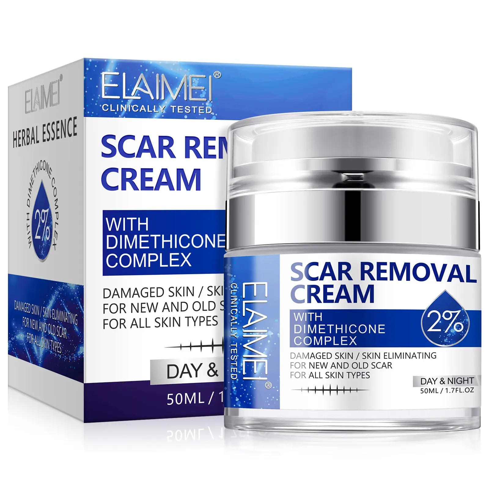 ELAIMEI Pump Bottle Scar-Removing Cream, Moisturizing Scar Removal Cream hydrates and locks in moisture, improves skin texture, and enhances skin elasticity. It transforms rough areas into smooth, supple skin, softens raised bumps—say goodbye to roughne