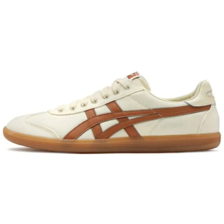 Onitsuka Tiger Tokuten Leather Fabric Low-Top Rubber Footwear - Men's & Women's Comfortable, Durable, Non-Slip Beige Trending Walking Shoes, House White Official Maison Mihara Verifiable Pairs with Global Authentication Credentials