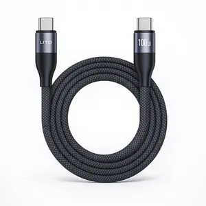 100W USB C to USB C Cable Fast Charging Cable , Ultra-Thick 5.8mm Soft Nylon Braided Cord for Laptop & Car, Heavy Duty Fast Charging for MacBook Pro, iPhone 17 16 15 Pro max plus, Samsung S26 S25 S24