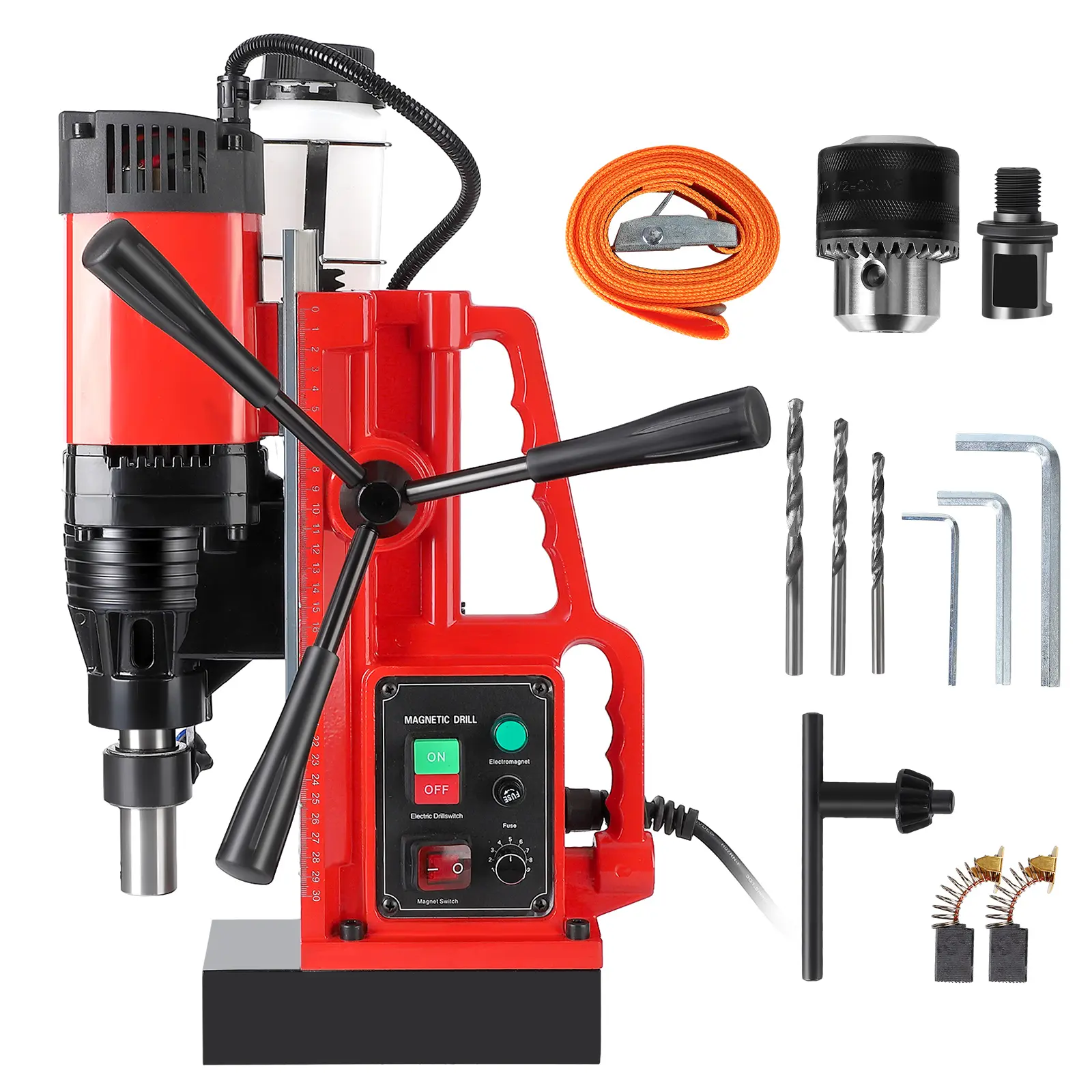 Professional Magnetic Drill Press – 1300W-1550W Electric Mag Drill – 1.57" Drilling Capacity – 10-Speed – 500-700RPM – Forward/Reverse – Aluminum-Copper Motor – For Metal, Steel, Construction & DIY