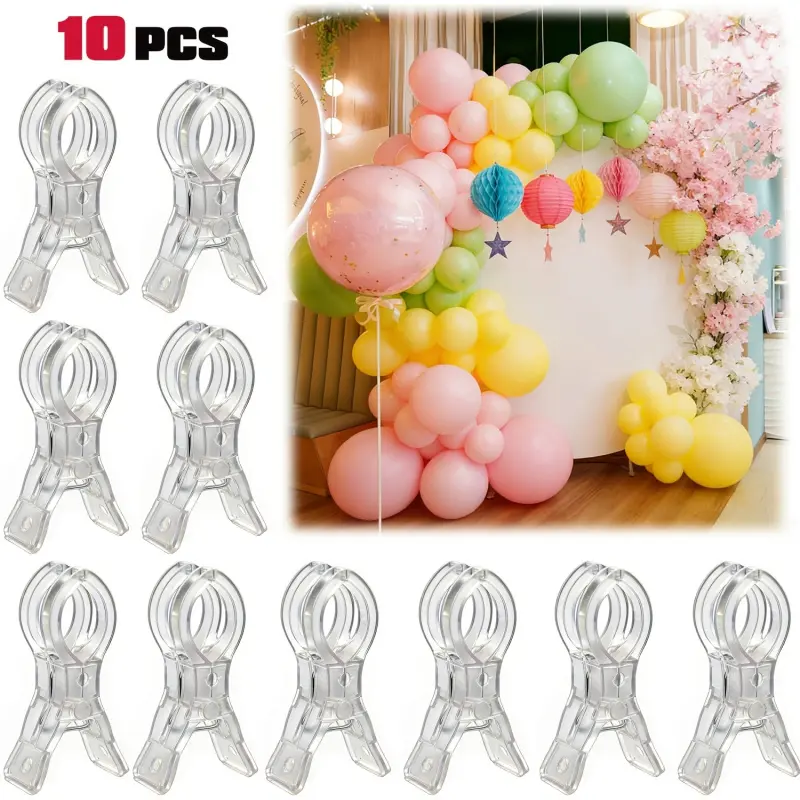 10pcs Large Balloon Arch Clips Plastic Transparent Backdrop Spring Clamps 8.89 cm Heavy Duty Clip for Balloon Arch Kit Birthday Decoration Balloon Party Supplies Crafts Woodworking Photography Studios