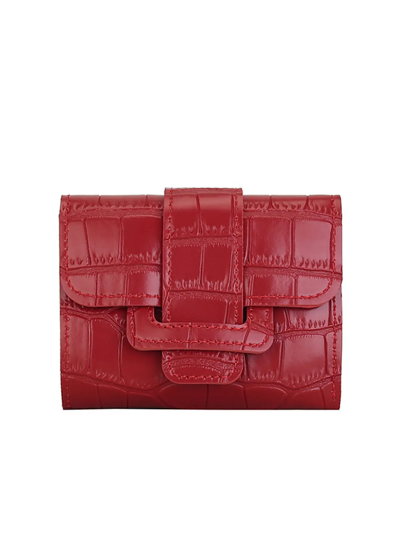 Vintage Crocodile Texture Short Clutch Card Holder, Multi-Layer Buckle Wallet, Compact RFID Blocking Design, / Options