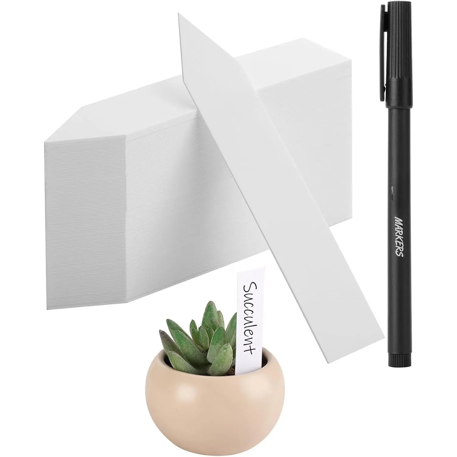 - Plastic  Labels, 100 count, 4“, White |  Markers and Labels for Outdoor Garden ,  Name Tags, Planting Sticks for Seeds