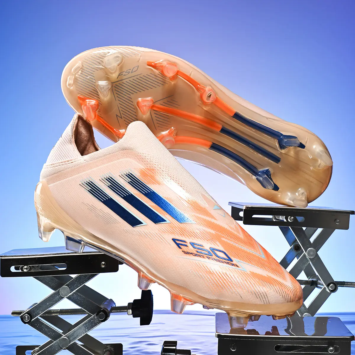 Teenage Football Boots Long Blades Outdoor Grass Football Training Shoes Anti - Slip Wearproof