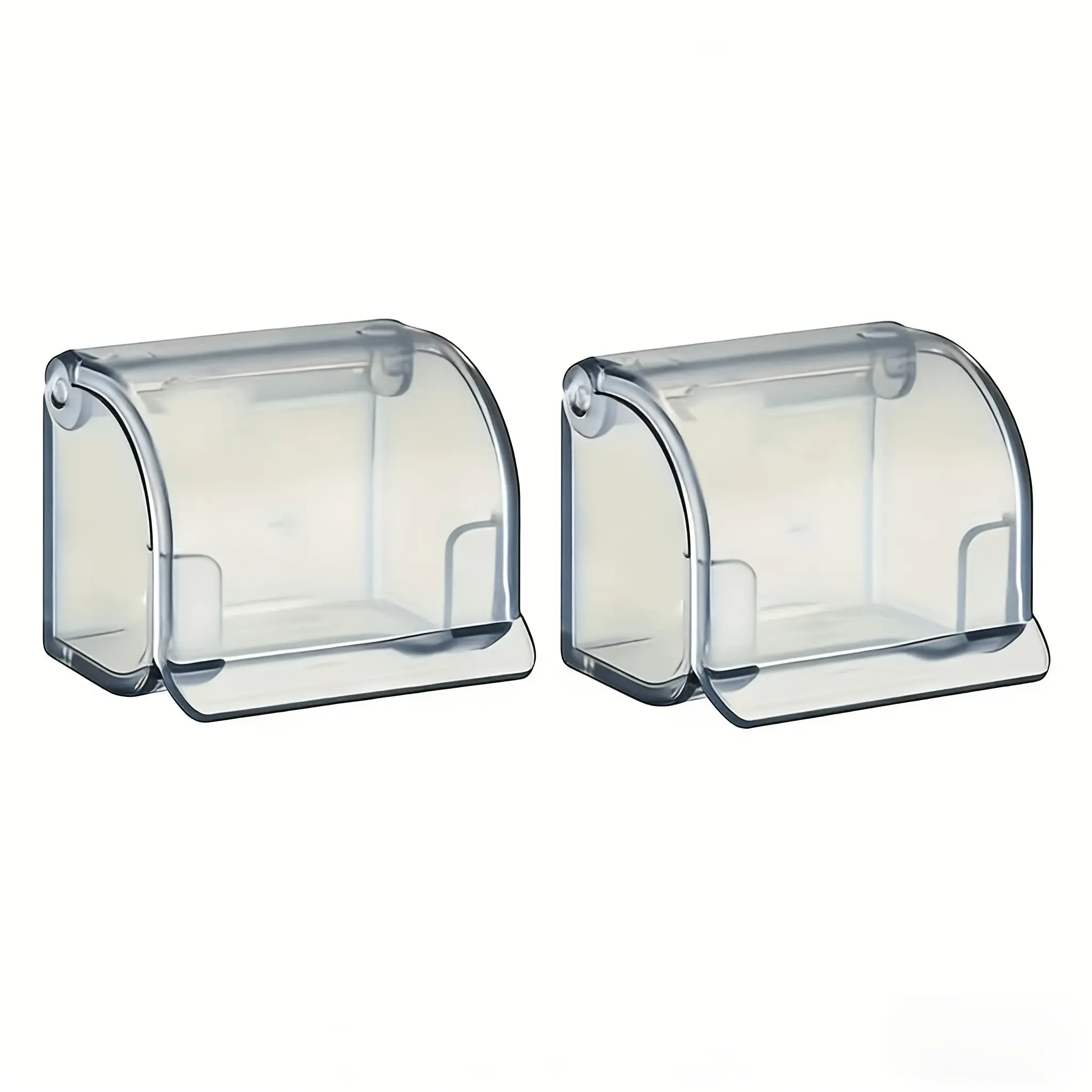 2-Pack Razor Holder Storage Box, No Drilling Dustproof Water-Draining Organizer, Convenient Bathroom Accessory, Easy Installation