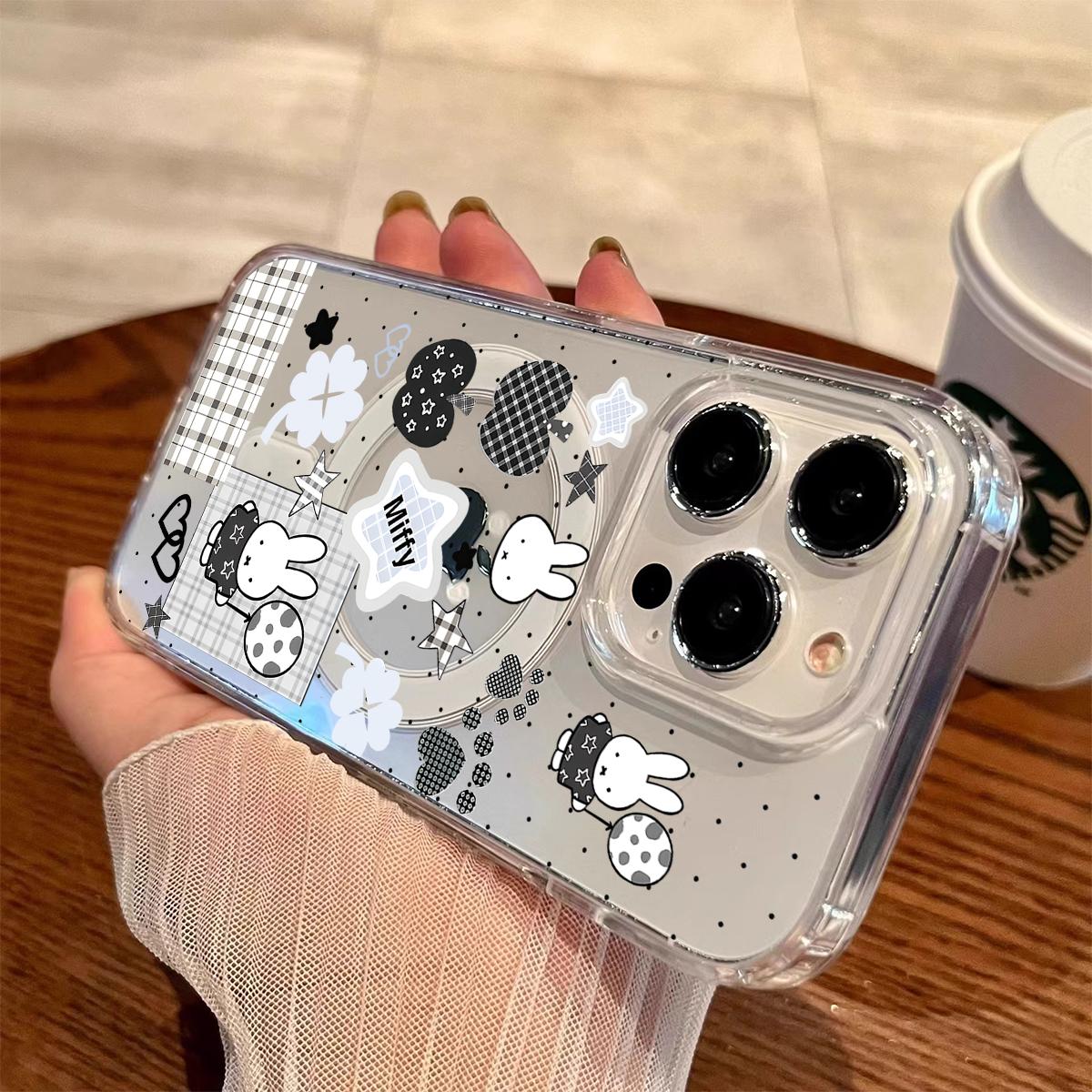 Cartoon Cute Kawaii Miffy Magnetic Clear Compatible with MagSafe Shockproof Protective Phone Case for iPhone 17 16 15 14 13 12 11 Pro Max X XS MAX Air 17e