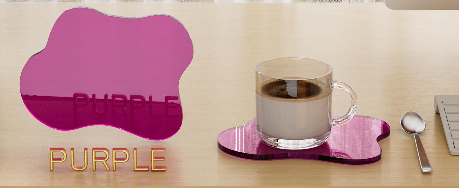 Acrylic coaster decorative plate, irregular bar counter coaster, transparent cloud shaped coffee cup coaster, very suitable for desktop protection and accessory display.(Clear)
