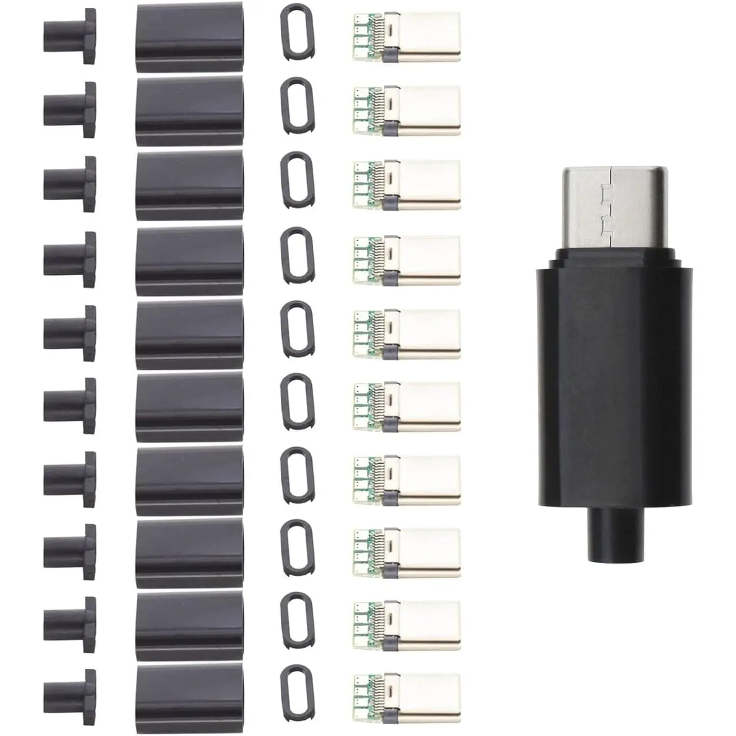 10Sets USB C Male Type-C Connector DIY Solder Data  Power Plug | USB3.1 Type C Male Plug DIY Solder Wire Adapter, Repair Connector,  , Data Line, Phone, Laptop, Tablet Interface