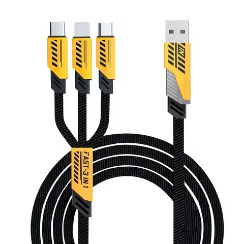 3-in-2 Multi Fast Charging Cable, Super Fast Charger, 4Ft 240W MAX, USB C/A to Multi Phone Charger Cord with Type C/Lightning/Micro USB Port, Braided Cable for Cell Phones/iPhone/iPad/Tablets/Samsung Galaxy, Charging Cords for Multiple Devices