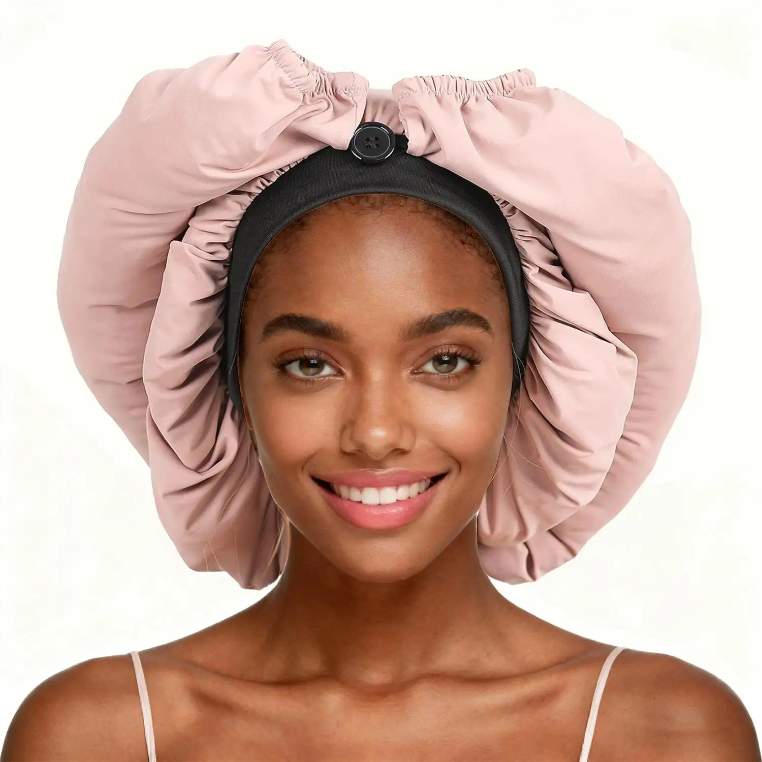 High Elastic Ice Silk Sleep Bonnet for Women, Oversized Stretch Hair Wrap Cap Fit for Long Braids, Dreadlocks and Curly Hair, Soft Smooth Night Sleeping Hat to Reduce Frizz, Gentle Hair Care Protection Cap for Daily Night Use