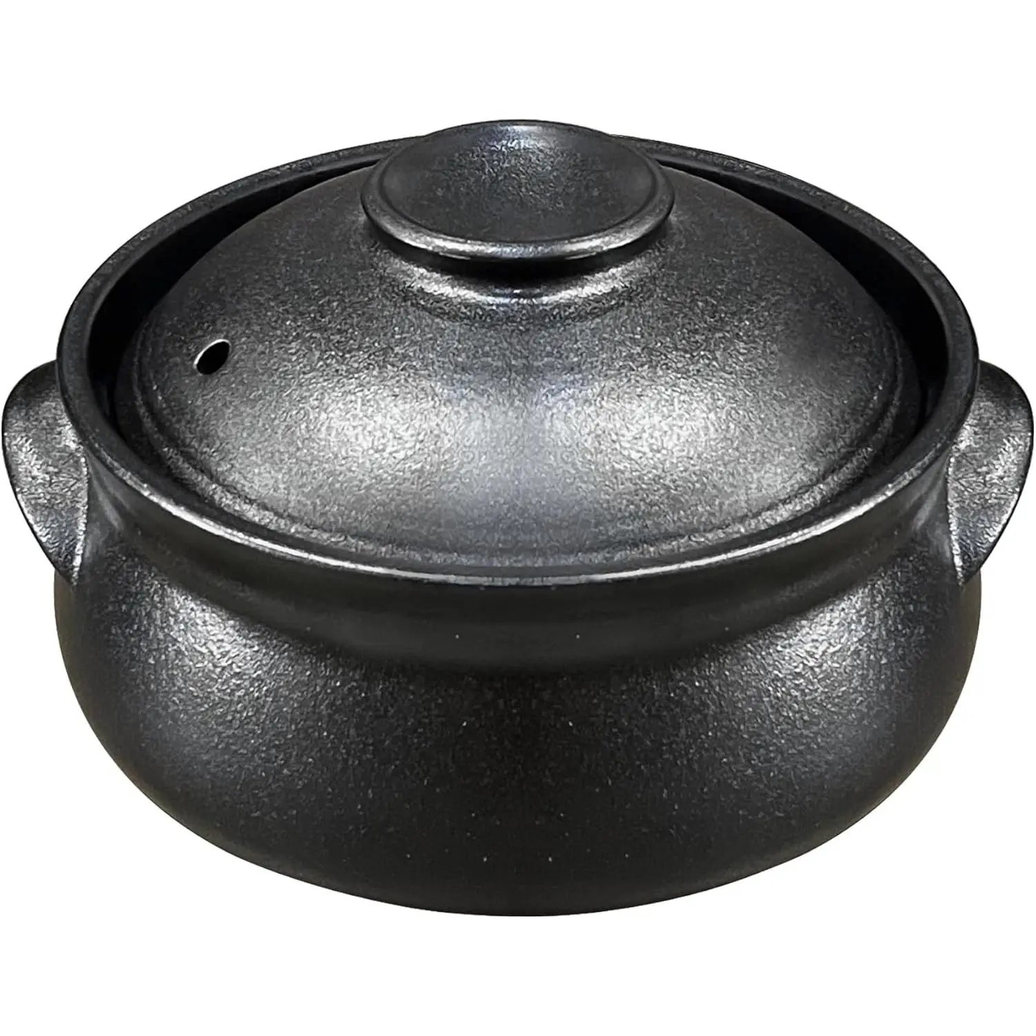 Korean Traditional Premium Clay Ceramic Stoneware Black Clay Casserole Pot with Lid, 1100ml Oven-Safe Kitchenware for Hot Pot, Dolsot Bibimbap