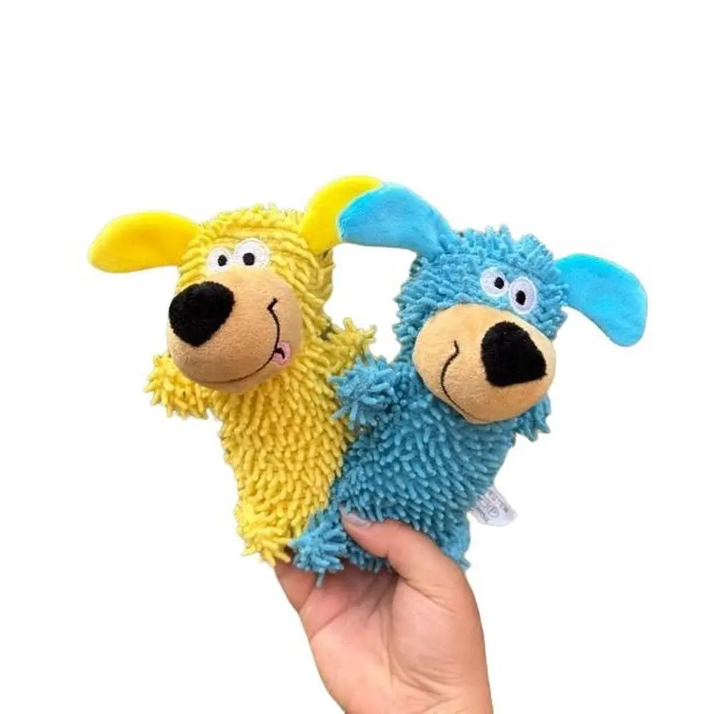 1Pc Interactive Squeaky Monster Dog Toy with Squeaker - Chew-Resistant Teeth Cleaning Chewer for Puppies & Adult Dogs, Safe Odorless Bark & Bite-Resistant Puppy Teething Toy, Blue & Yellow Companion for All Breed Sizes