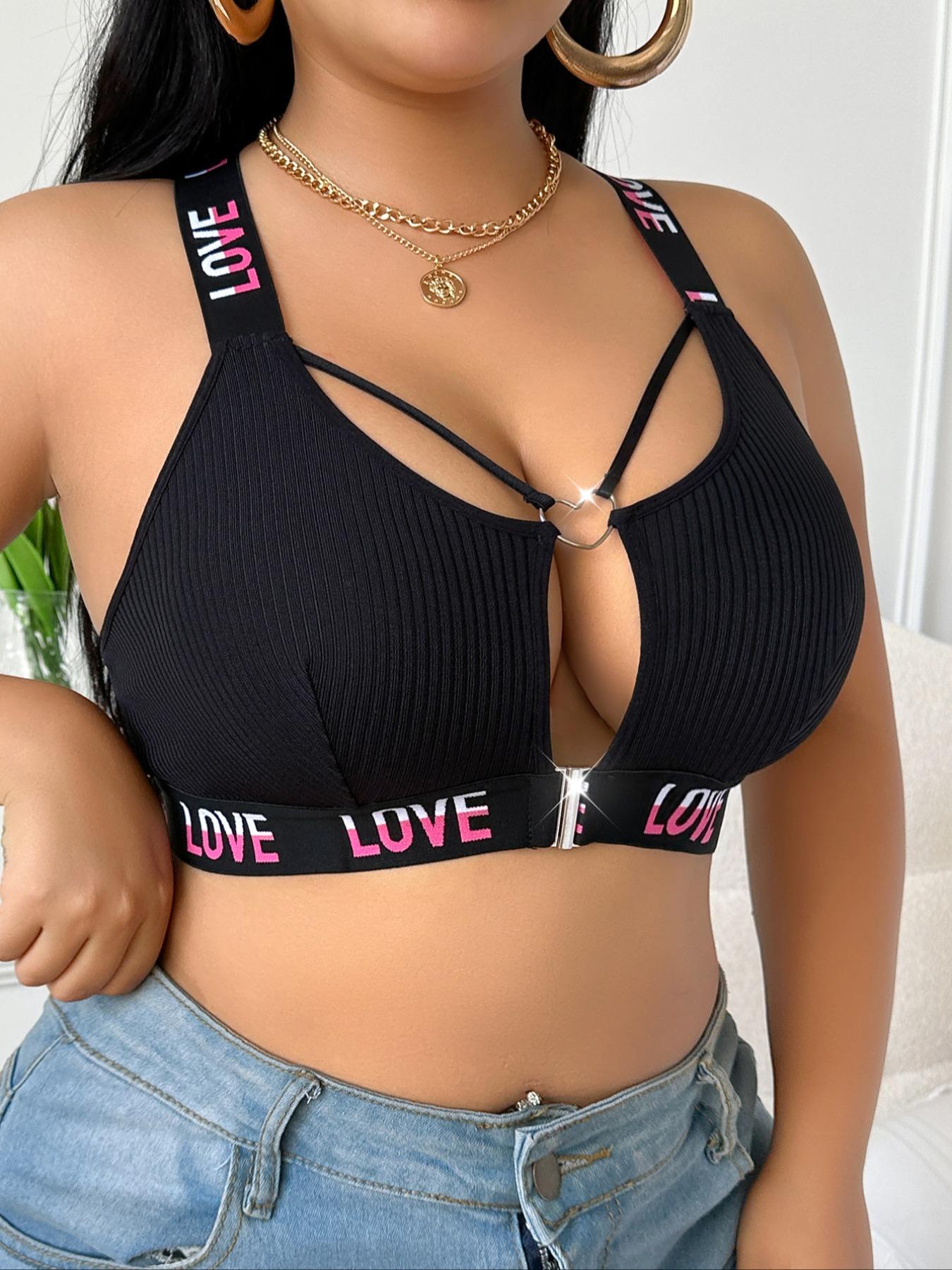 Plus Size Sexy Front Buckle Bra, Comfortable Soft Wide-Strap Wireless Supportive Bra, Inner & Outer Wear, Large Women's Lingerie