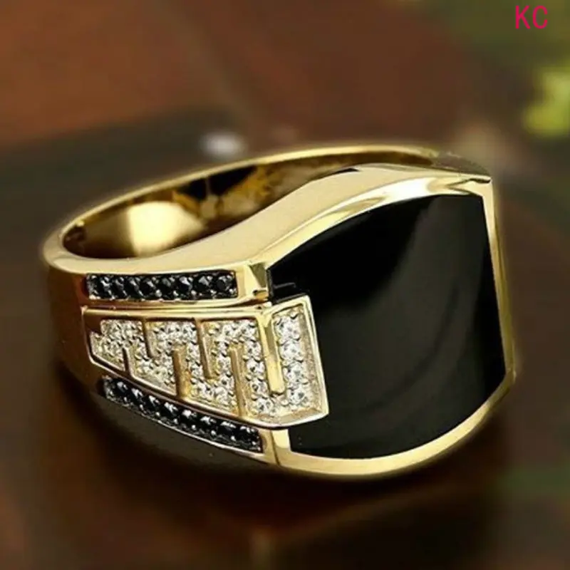 Full Paved Rhinestone Hip Hop Ring, Stylish Finger Jewelry For European American Daily Street Outfit Matching
