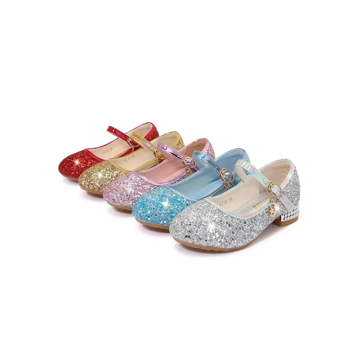 Girls' Sparkling Crystal Mary Jane Shoes with Adjustable Buckle Shoelaces, Shimmering Dance Ball Use Low-Top Sequined Stage Shoes Suitable for Weddings, Performances, And Parties
