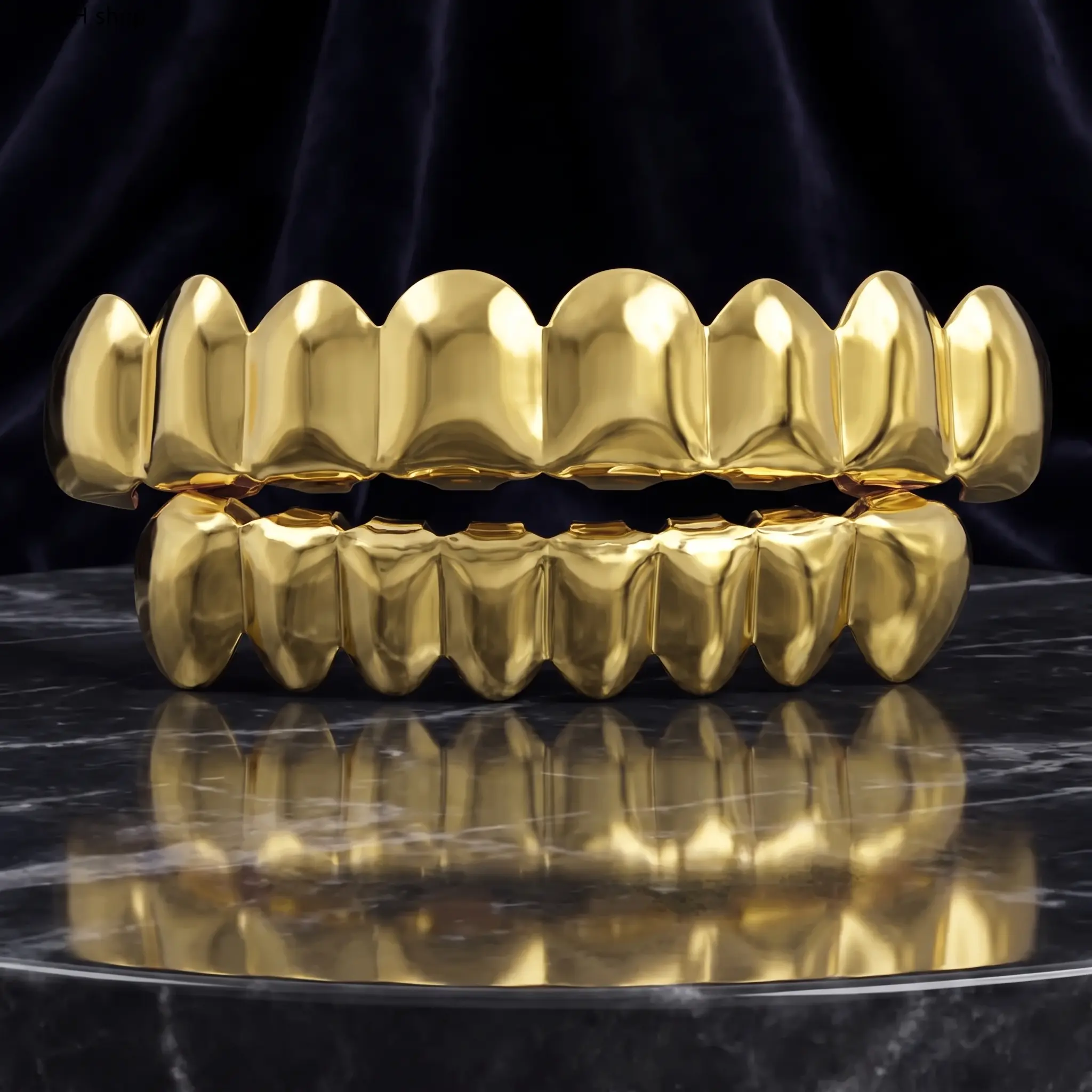 unisex gold and silver tone hip hop grillz premium stainless steel teeth caps shiny removable dental jewelry for rapper aesthetic party festival fashion