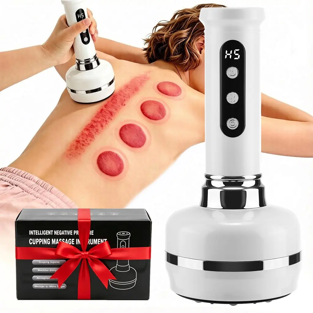 Electric Cupping Massager with Heat, 30-level Adjustable Red Light Heated Vacuum Suction Scraping Gua Sha Tool, Body Shaping Massage Relaxation Device, Rechargeable Gifts