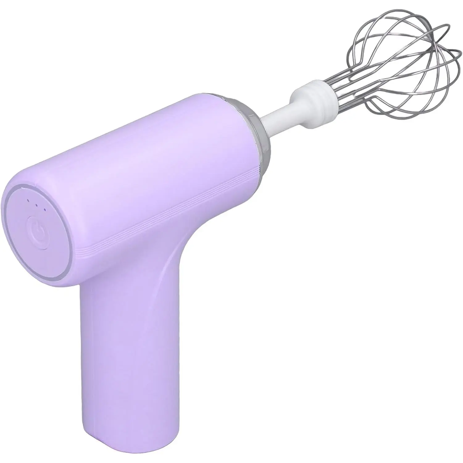 Purple Cordless Hand Mixer - Electric Egg Beater with 2 Metal Whisks, 3-Speed Control for Kitchen Stirring, Whipping Cream, Daily Use