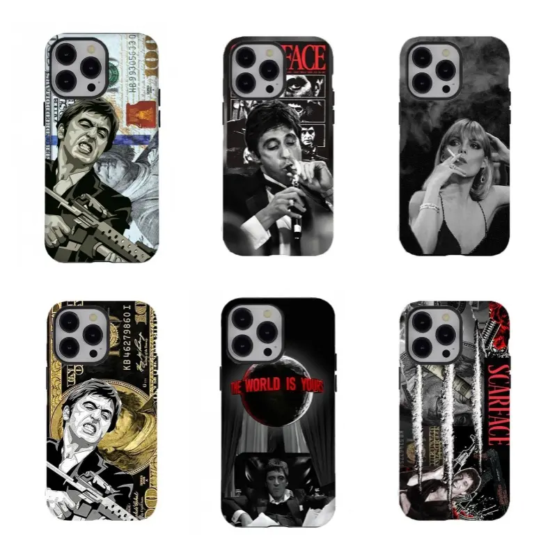 Premium Scarface Retro Gangster Custom Wireless Phone Casing - Iconic Tony Montana Movie Art, Shockproof, Scratch-Resistance Protection for iPhone 17/16/15/14/13/12/11 Pro Max Plus,for Samsung Smartphones, Ideal Fan Gift