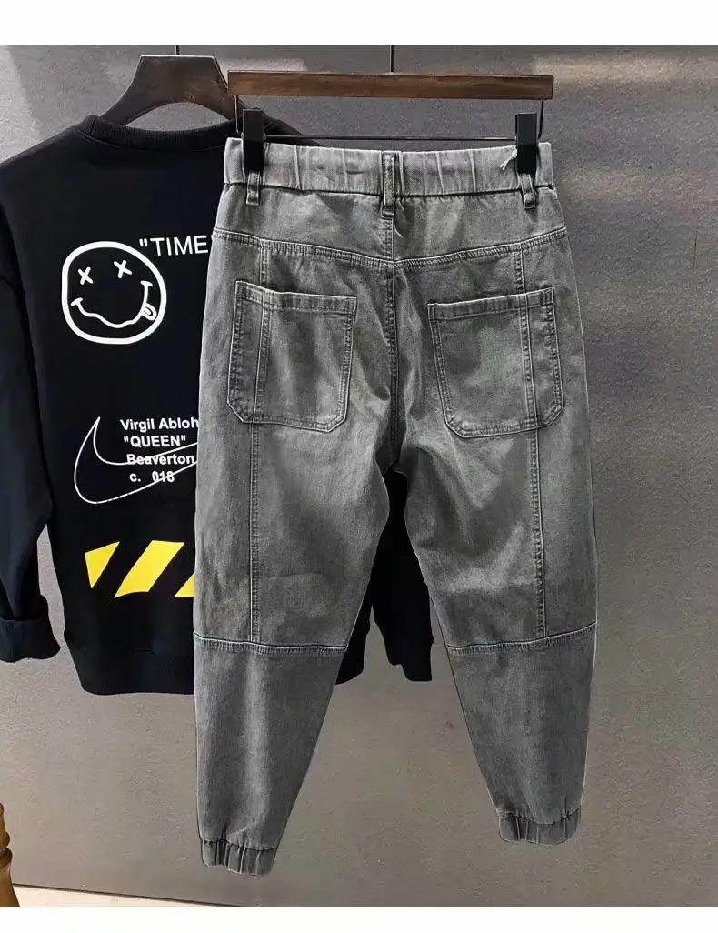 Men's Shaved Trendy Ripped Jeans Ruffian Handsome Summer Slim-fitting Pants Trendy Brand Man Clothes Designer Beggar Pants Men