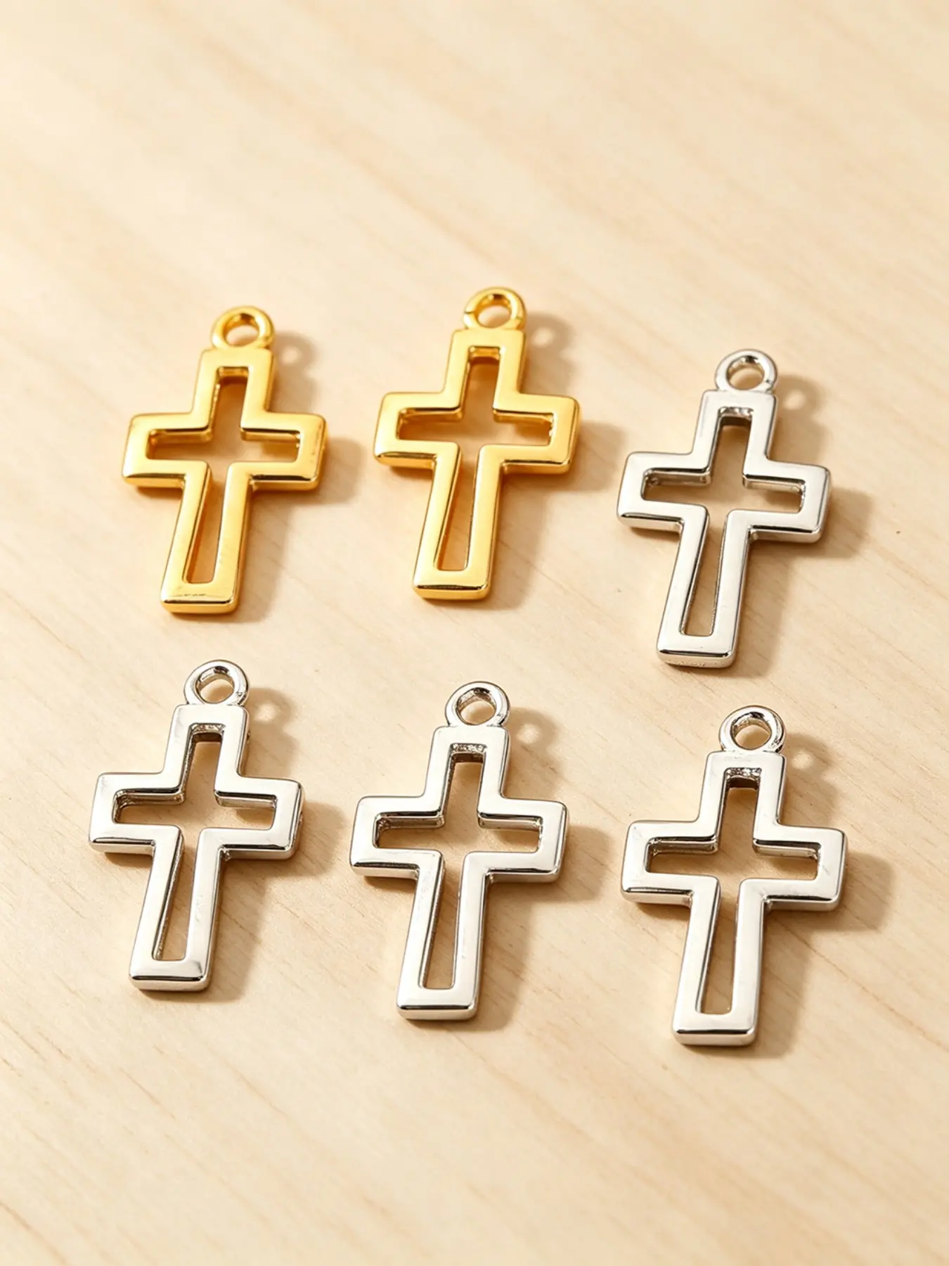 80pcs Hollow Cross Charms for DIY Bracelets Necklaces Earrings, Creative Jewelry Accessories, Perfect for Crafting and Personalization