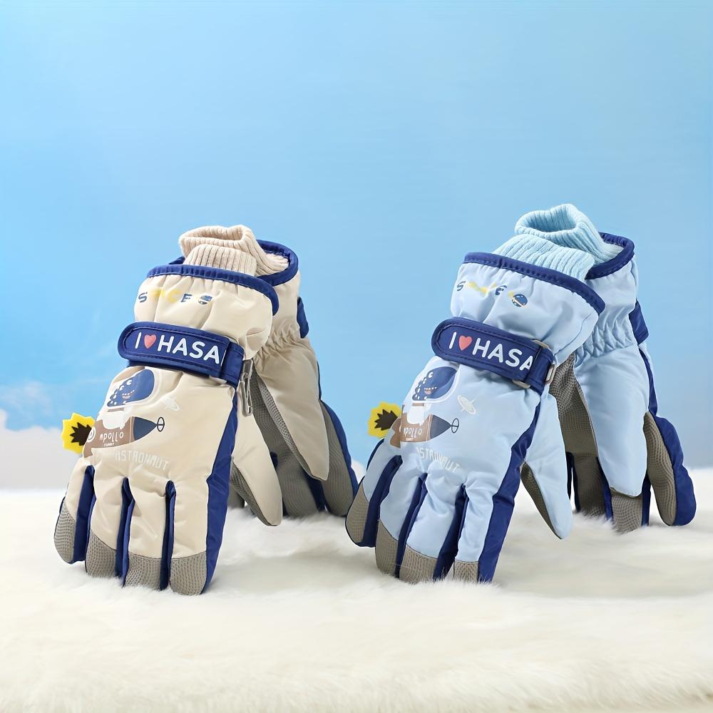 1 Pair Kids Ski Gloves Winter Warm Plush Gloves Cartoon Dinosaur Kids Split Finger Gloves Girl Fleece Cycling Gloves Thickened Five Finger Gloves Full Finger Gloves Suitable for Outdoor Snow Play Suitable for Children Aged 5-10, Gloves For Boy/girl