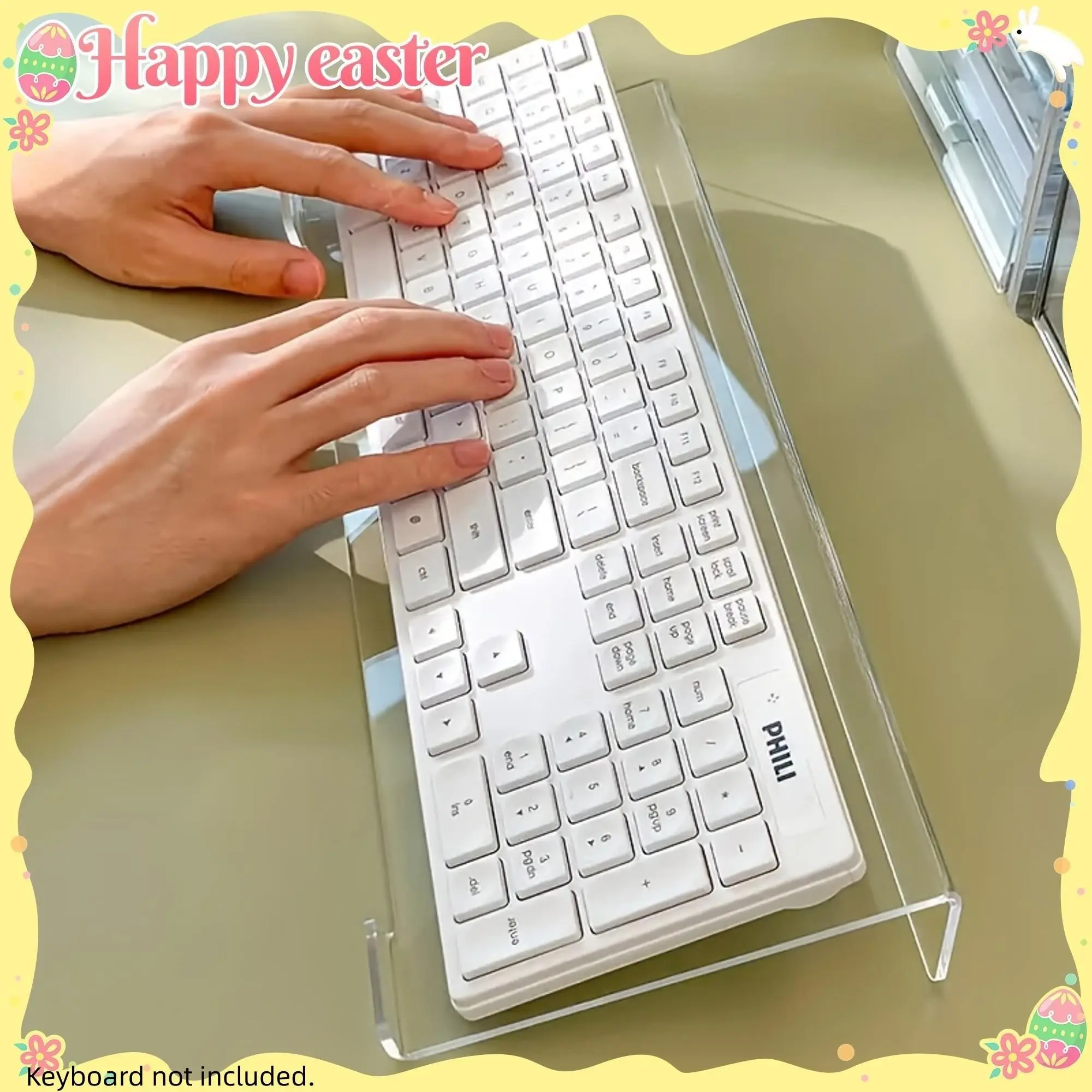 Acrylic Keyboard Bracket, Keyboard Support, Compact Desktop Lifter, Durable Plastic, Space-Saving Design, Suitable for Keyboards and Mini Computers