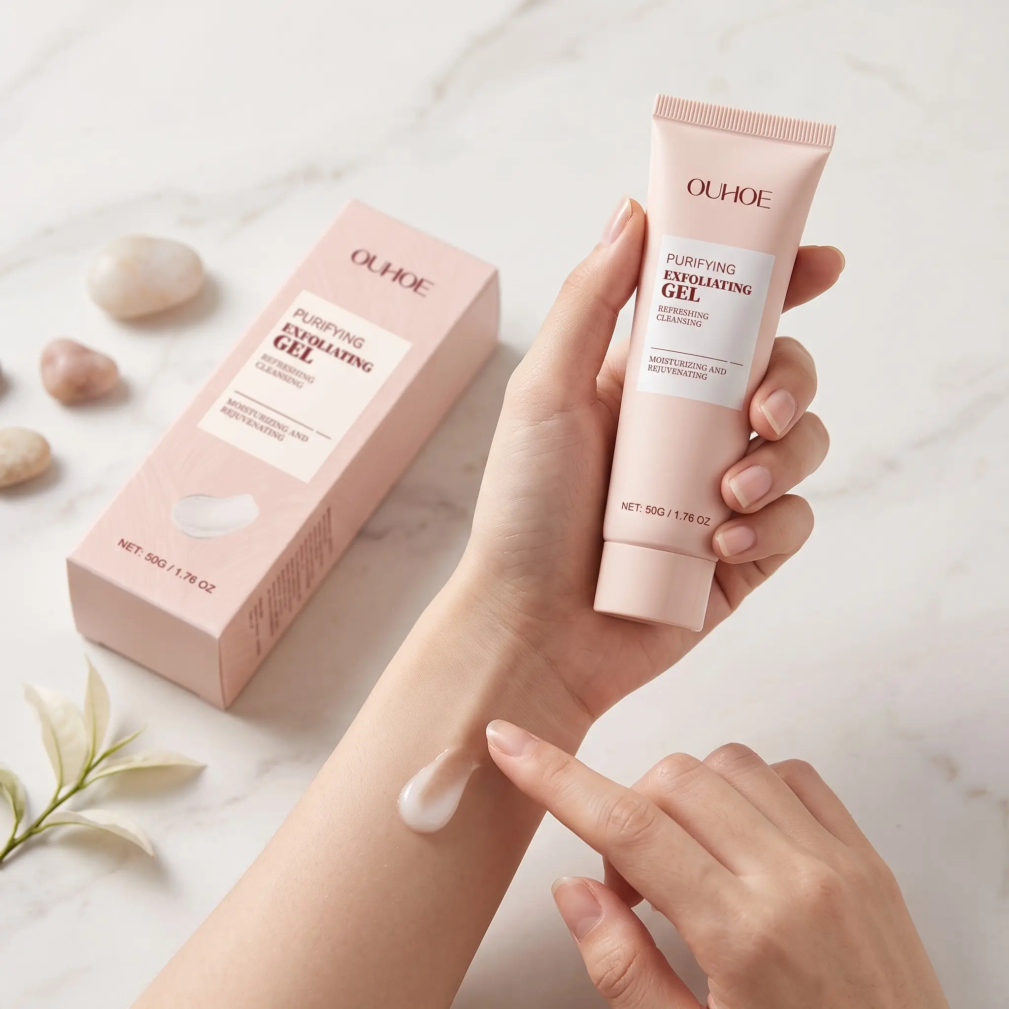 Ouhoe Apricot Facial Exfoliant Balm, Gentle Exfoliation, Oil Control, Deep Cleansing, Brightening, Moisturizing, Suitable for Sensitive Skin