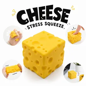 Yellow Cheese Slow-Rising Mochi Sensory Fidget Desk Stress Relief Toy for Kids & Teens