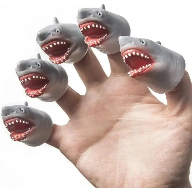 finger puppet shark Animal Finger Puppet Dinosaur Shark Crocodile Hand Puppet Doll New Strange Toy Children Boys Gifts Style