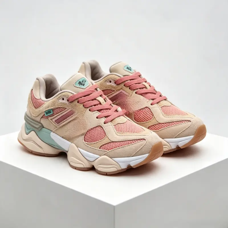 Retro Color Block Chunky Sneakers for Men Women, Breathable Mesh Suede Panel Casual Walking Shoes, Shock Absorb Thick Sole Dad Shoes, Fashion Lace Up Athletic Trainers for Street Daily Travel Outdoor Sports All Seasons