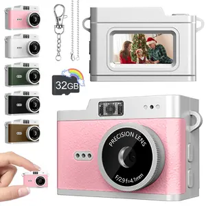 New Mini Digital Camera Thumb CCD Portable Children's Camera Retro with Memory Card Suitable for Beginners Birthday Gift Christmas Gift Best Choice
