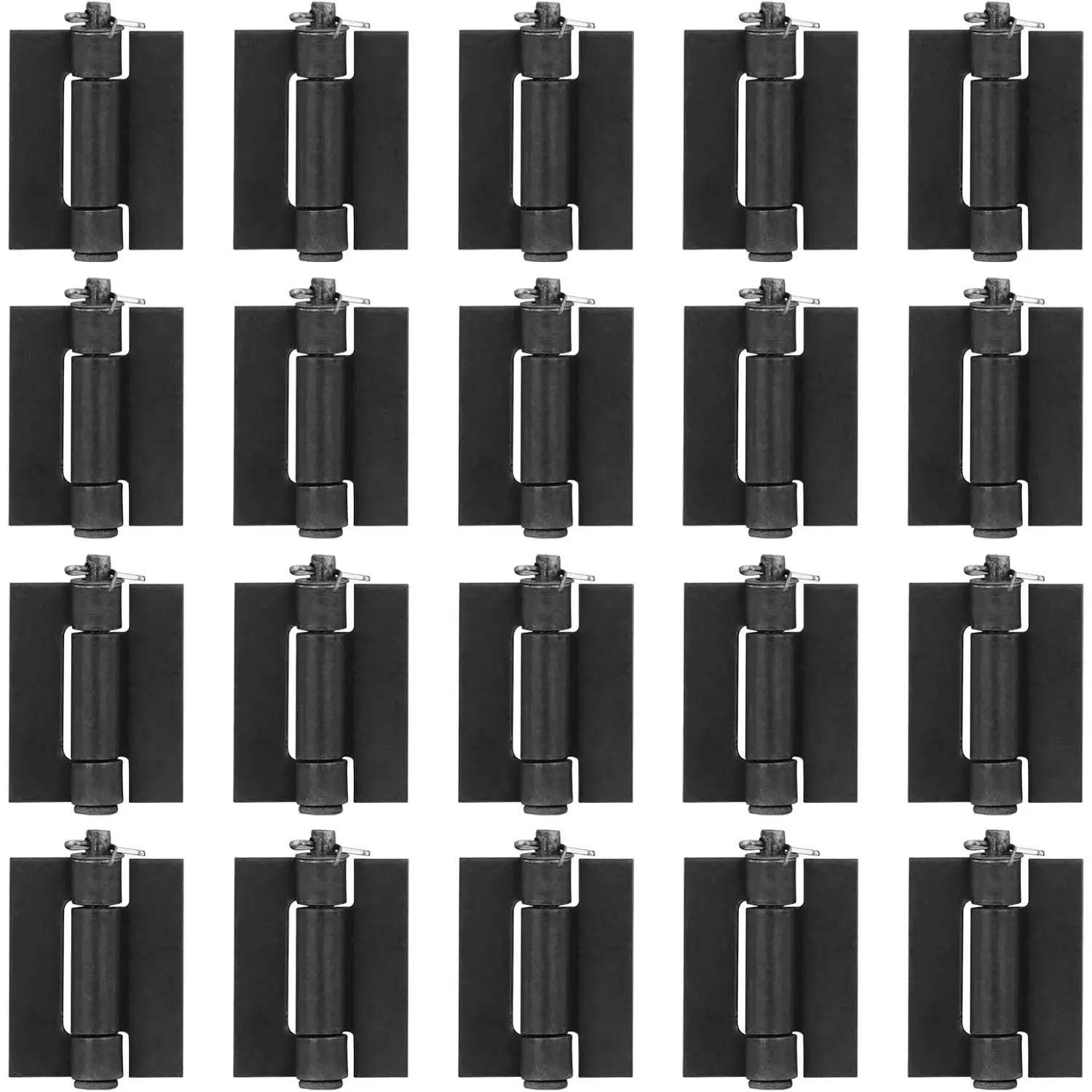 20 Pack Low Carbon Steel Weldable Hinges, 2-1/2" x 3/4" Small Weld Hinges for Gate Doors, BBQ - Silent Swing Door Hardware