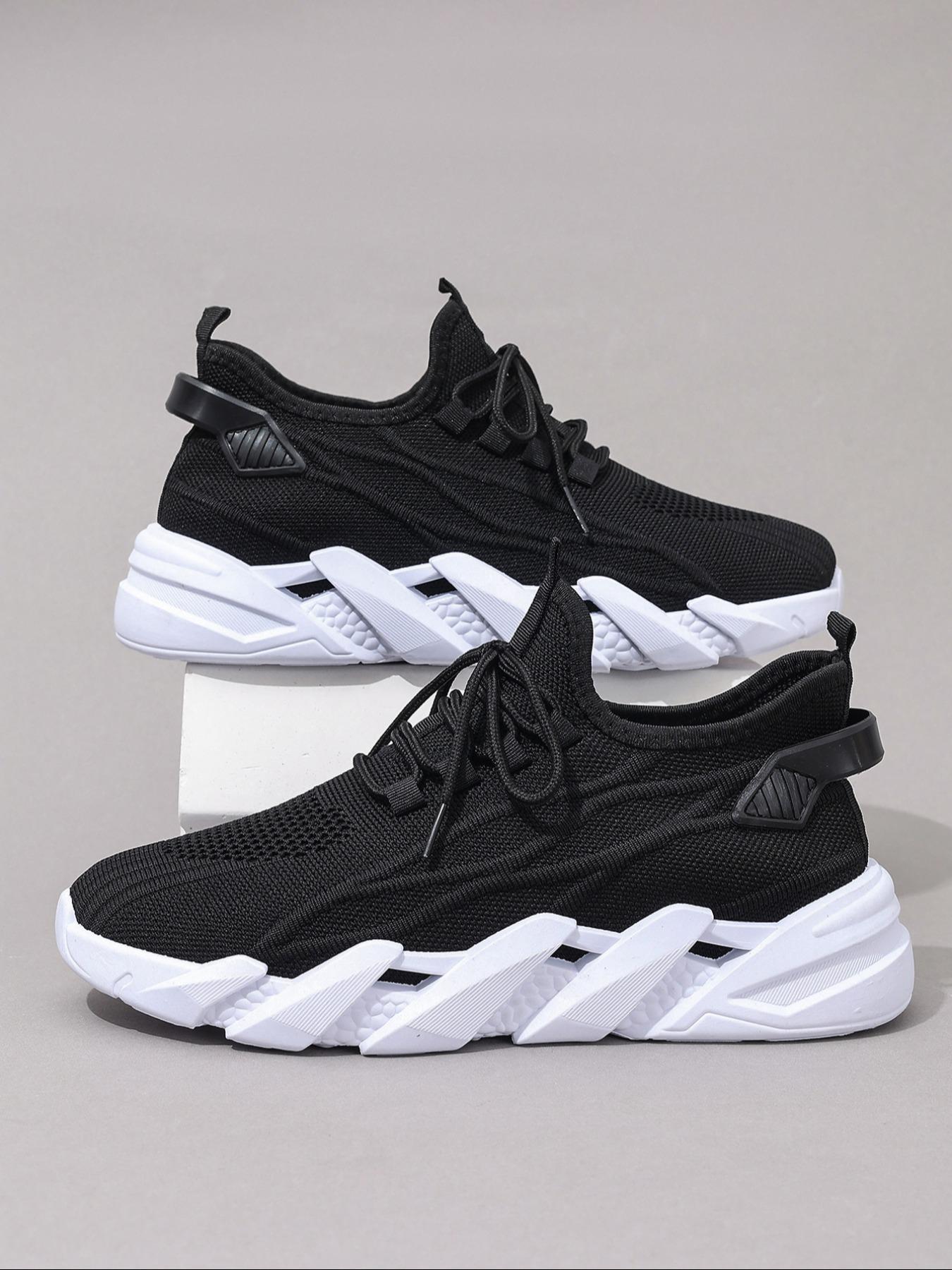 Men's Casual Sports Shoes, Shock Absorbing PVC Sole, Round Toe Low Top Design, All-Season Wearable, Comfortable & Durable