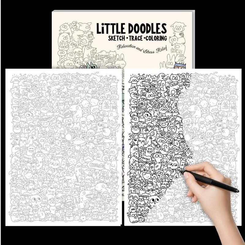 A4 three-in-one multi-functional drawing notebook, suitable for copying, sketching, DIY coloring, large-capacity inner pages for fun doodling, hand-drawn sketch book, a great item for daily relaxation and stress relief.