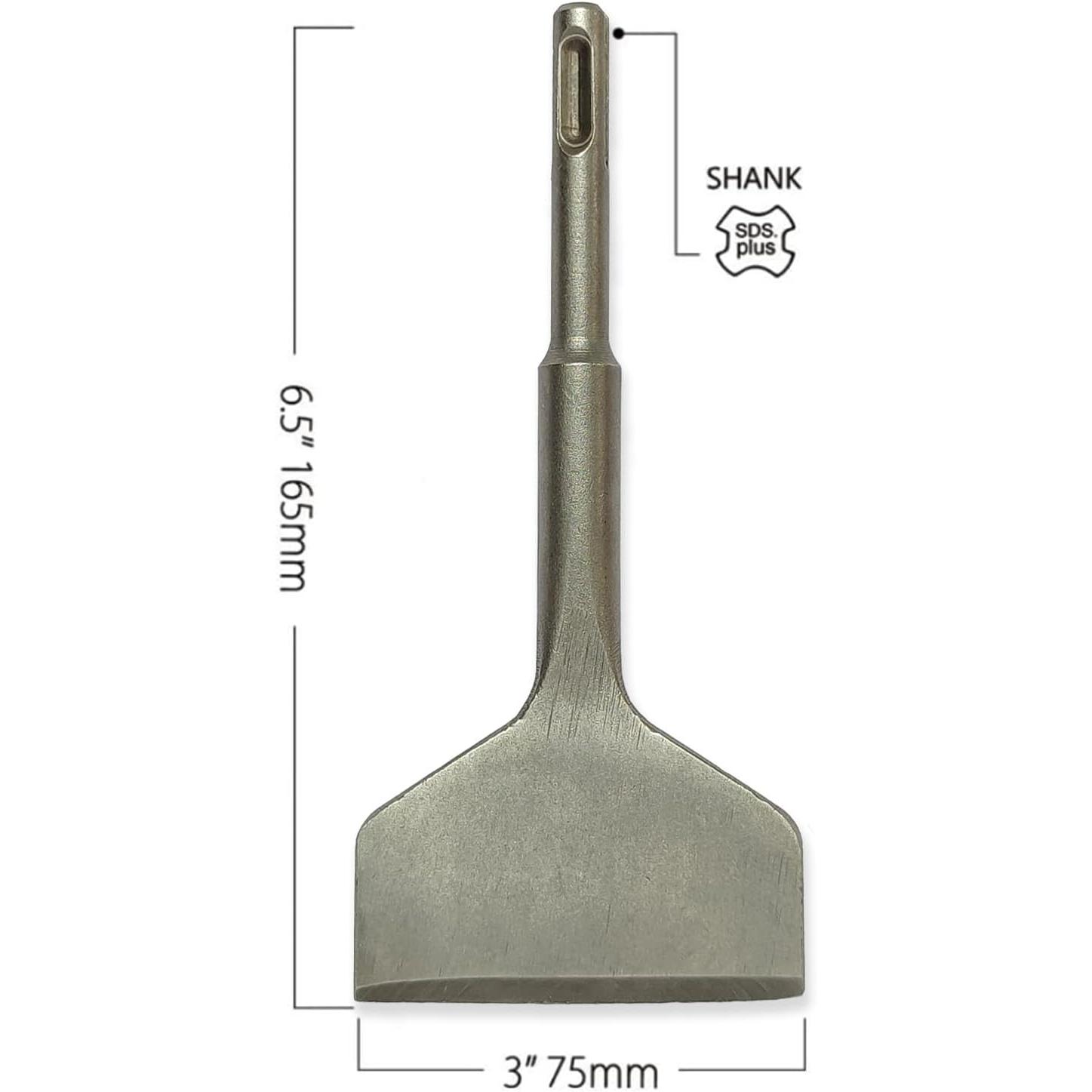 3" Wide SDS Plus Chisel, Tile , SDS Chisel Drill Bit, Wall and Floor Thin Layer Removal Slotting Chisel, SDS Plus Drill Bit, Renovation Spatula Tool, (3" X 6.5")