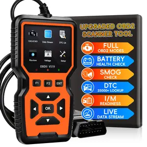 Enhanced Obd2 Scanner Code Reader, Car Engine Check Tool, Diagnostic Tool, Reads and Erases Fault Codes, Checks Emission Monitor Status, Fits All Obd Ii Cars Since 1996