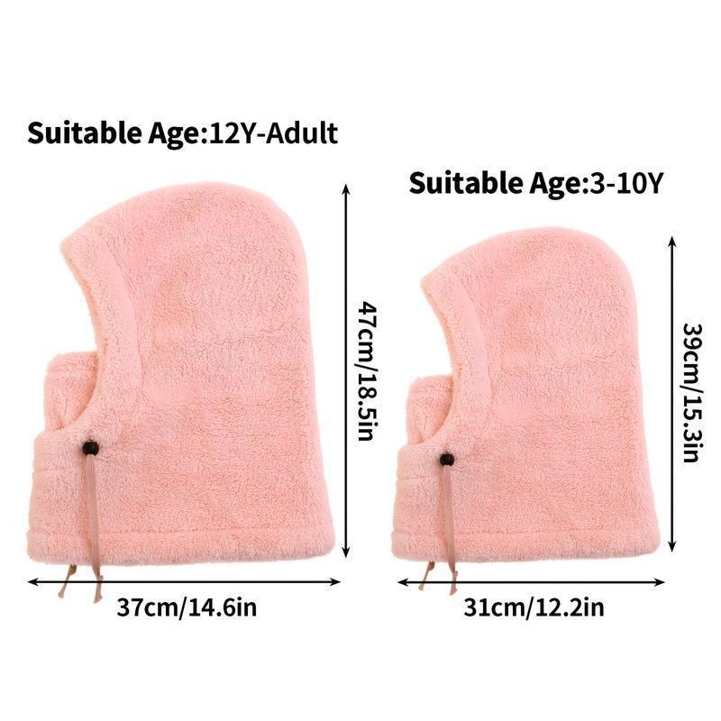 Winter Balaclava and Neck Warmer Hat for Kids, Windproof Thermal Full Face Mask with Detachable Hood, Soft Fleece for Skiing and Outdoor Sports