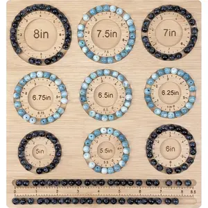Wooden Bead Board with 9 Holes, Jewelry Making Bead Mat and Tray, DIY Bead Storage Box, Professional Craft Workbench