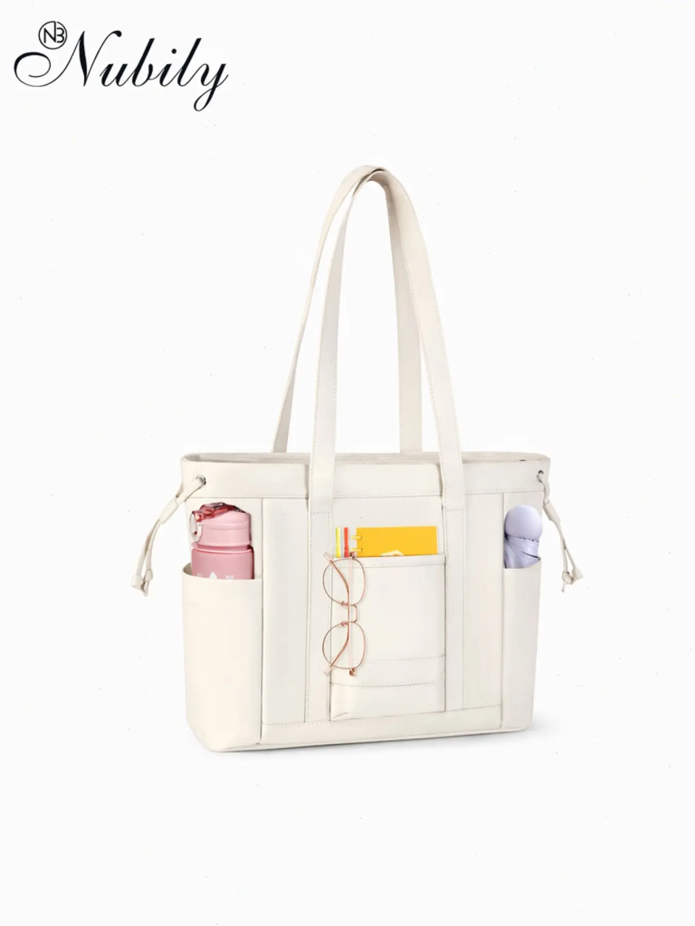 Waterproof Canvas Tote Bag for Women, Durable Design with Zipper and Compartments, Ideal for Work, School, Teaching, and Travel