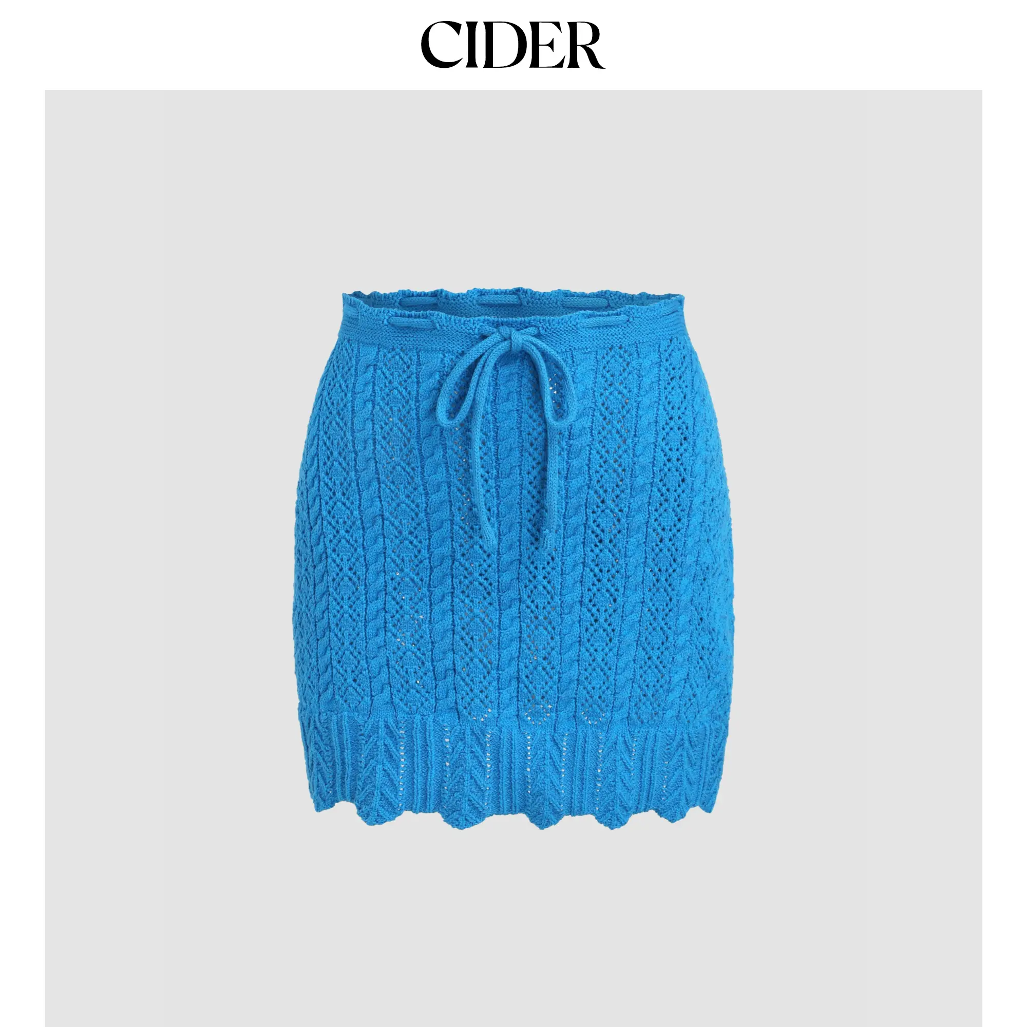 Cider [size 2-10] Knit Knotted High Waist Mini Skirt