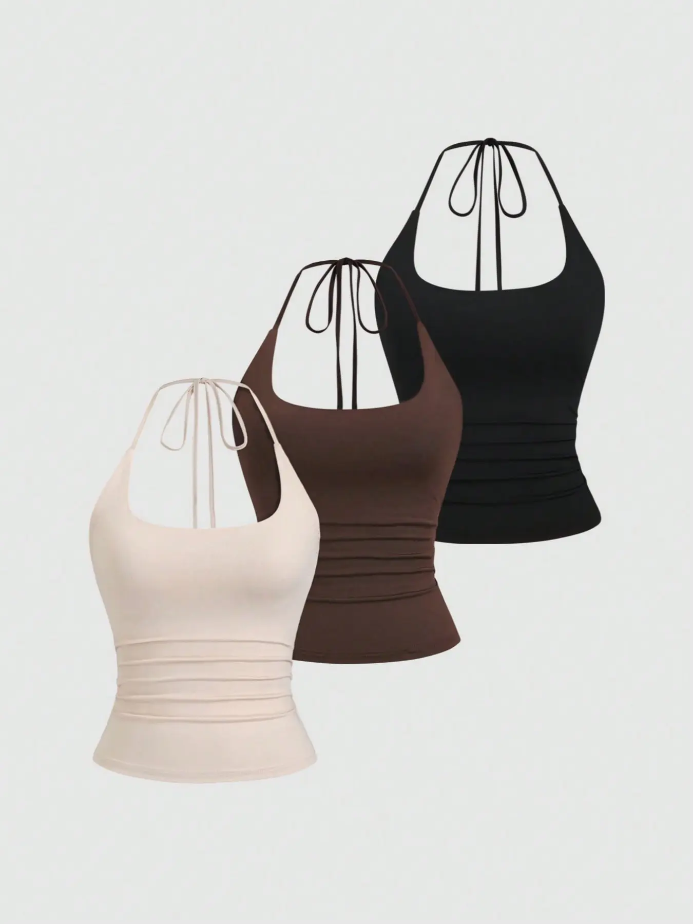 Women's Casual Slim-Fit Halter Tank Top, Minimalist Fashion Summer Sleeveless Shirt, Comfortable Trendy Choice for Women
