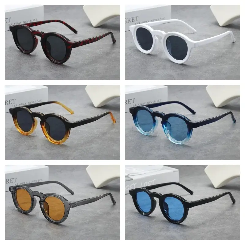 Unisex Retro Look UV400 Lens Sunglasses - Small Round Frame, Elegant Premium Fashion, Lightweight Shades for Evening Wear, Daily, R, J, Full Rim, S, B, Small Frame, Glamorous, Sun Lenses,clothes for back to school,first day of school outfits